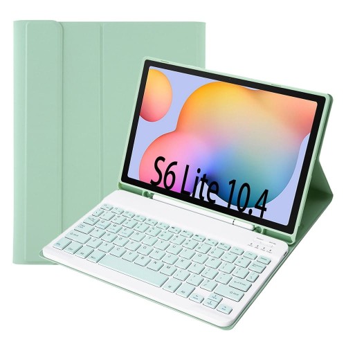 Miętowe Etui Bezprzewodowa Klawiatura Samsung Galaxy Tab S6 Lite