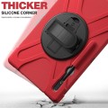 Shockproof Pancerne Etui z Paskiem do Samsung Galaxy Tab S8 Ultra czerwone