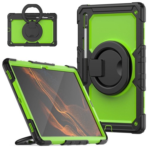 Shockproof Pancerne Etui z Paskiem do Samsung Galaxy Tab S8 Ultra zielone
