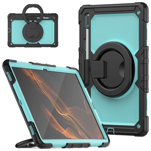 Shockproof Pancerne Etui z Paskiem do Samsung Galaxy Tab S8 Ultra miętowe