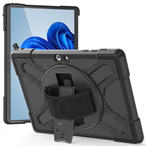 Czarne Pancerne Etui z uchwytem do Microsoft Surface Go 1 2 3