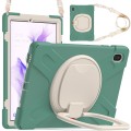 Pancerne Etui Obudowa z Paskiem i Uchwytem do Samsung Galaxy Tab S7 FE / Tab S7 Plus szmaragdowe