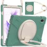 Pancerne Etui Obudowa z Paskiem i Uchwytem do Samsung Galaxy Tab S7 FE / Tab S7 Plus szmaragdowe