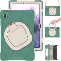 Pancerne Etui Obudowa z Paskiem i Uchwytem do Samsung Galaxy Tab S7 FE / Tab S7 Plus szmaragdowe