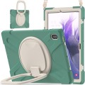 Pancerne Etui Obudowa z Paskiem i Uchwytem do Samsung Galaxy Tab S7 FE / Tab S7 Plus szmaragdowe