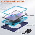 Pancerne Etui Obudowa z Paskiem i Uchwytem do Samsung Galaxy Tab S7 FE / Tab S7 Plus granatowo-niebieskie