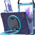 Pancerne Etui Obudowa z Paskiem i Uchwytem do Samsung Galaxy Tab S7 FE / Tab S7 Plus granatowo-niebieskie
