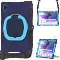 Pancerne Etui Obudowa z Paskiem i Uchwytem do Samsung Galaxy Tab S7 FE / Tab S7 Plus granatowo-niebieskie