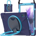 Pancerne Etui Obudowa z Paskiem i Uchwytem do Samsung Galaxy Tab S7 FE / Tab S7 Plus granatowo-niebieskie