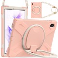 Pancerne Etui Obudowa z Paskiem i Uchwytem do Samsung Galaxy Tab S7 FE / Tab S7 Plus różowe