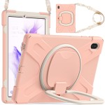 Pancerne Etui Obudowa z Paskiem i Uchwytem do Samsung Galaxy Tab S7 FE / Tab S7 Plus różowe