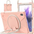 Pancerne Etui Obudowa z Paskiem i Uchwytem do Samsung Galaxy Tab S7 FE / Tab S7 Plus różowe