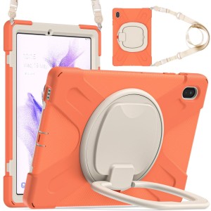 Pancerne Etui Obudowa z Paskiem i Uchwytem do Samsung Galaxy Tab S7 FE / Tab S7 Plus pomarańczowe