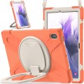 Pancerne Etui Obudowa z Paskiem i Uchwytem do Samsung Galaxy Tab S7 FE / Tab S7 Plus pomarańczowe