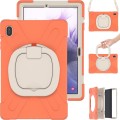 Pancerne Etui Obudowa z Paskiem i Uchwytem do Samsung Galaxy Tab S7 FE / Tab S7 Plus pomarańczowe