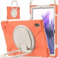 Pancerne Etui Obudowa z Paskiem i Uchwytem do Samsung Galaxy Tab S7 FE / Tab S7 Plus pomarańczowe