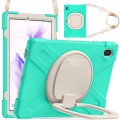 Pancerne Etui Obudowa z Paskiem i Uchwytem do Samsung Galaxy Tab S7 FE / Tab S7 Plus miętowe