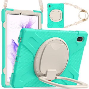 Pancerne Etui Obudowa z Paskiem i Uchwytem do Samsung Galaxy Tab S7 FE / Tab S7 Plus miętowe