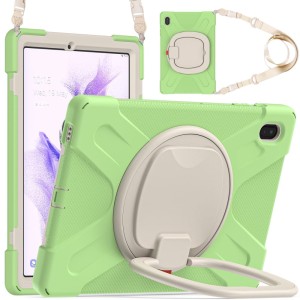 Pancerne Etui Obudowa z Paskiem i Uchwytem do Samsung Galaxy Tab S7 FE / Tab S7 Plus zielone