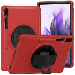 Mocne Etui Obudowa z Uchwytem do Samsung Galaxy Tab S7 FE / Tab S7 Plus czerwone
