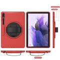 Mocne Etui Obudowa z Uchwytem do Samsung Galaxy Tab S7 FE / Tab S7 Plus czerwone