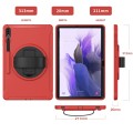 Mocne Etui Obudowa z Uchwytem do Samsung Galaxy Tab S7 FE / Tab S7 Plus czerwone