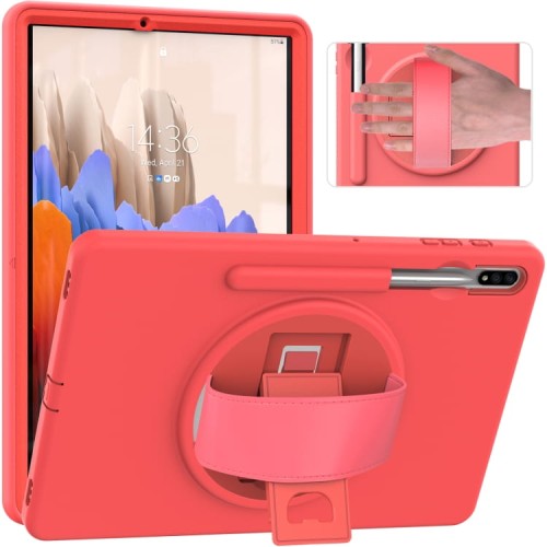 Mocne Etui Obudowa z Uchwytem do Samsung Galaxy Tab S7 FE / Tab S7 Plus różowe