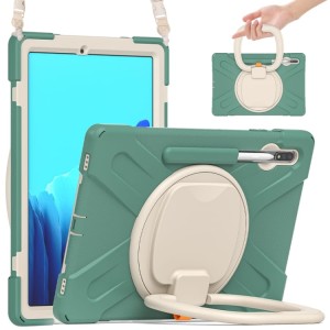 Mocne Etui Obudowa z Paskiem i Uchwytem do Samsung Galaxy Tab S8+ zielone