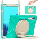 Mocne Etui Obudowa z Paskiem i Uchwytem do Samsung Galaxy Tab S8+ zielone miętowe