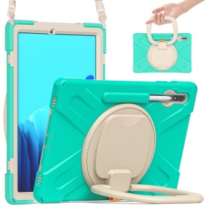 Mocne Etui Obudowa z Paskiem i Uchwytem do Samsung Galaxy Tab S8+ zielone miętowe