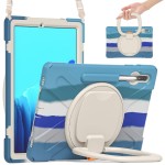 Mocne Etui Obudowa z Paskiem i Uchwytem do Samsung Galaxy Tab S8+ kolorowe/niebieskie
