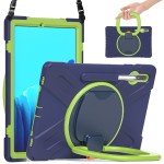 Mocne Etui Obudowa z Paskiem i Uchwytem do Samsung Galaxy Tab S8+ granatowo-zielone