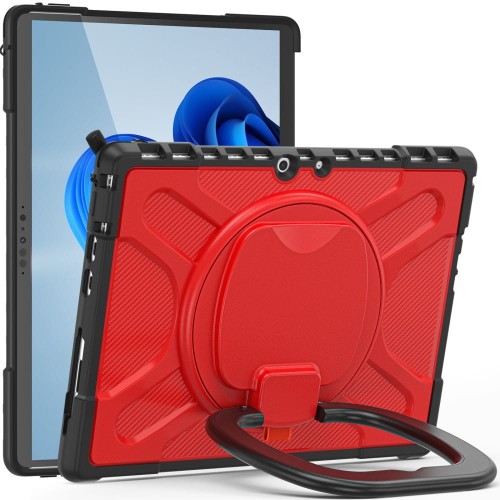Mocne Pancerne Etui z Uchwytem do Microsoft Surface Pro 8 czerwone