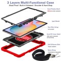 Shockproof Pancerne Etui z Paskiem do Samsung Galaxy Tab S6 Lite czerwone