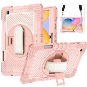 Shockproof Pancerne Etui z Paskiem do Samsung Galaxy Tab S6 Lite różowe