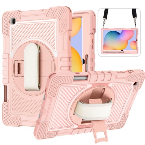 Shockproof Pancerne Etui z Paskiem do Samsung Galaxy Tab S6 Lite różowe