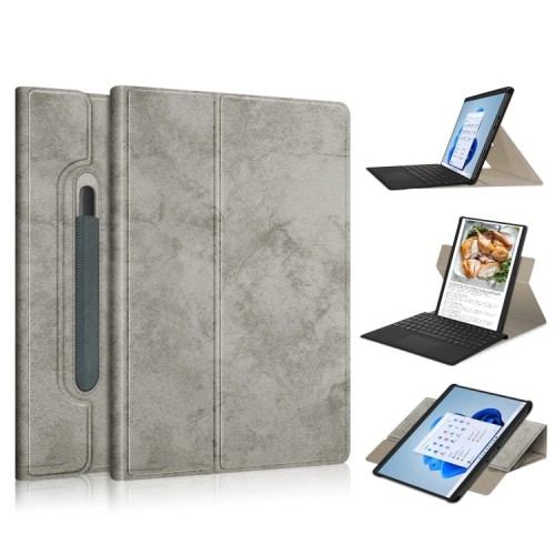 Eleganckie Obrotowe Etui Pokrowiec do Microsoft Surface Pro 8 szare