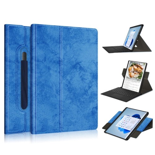 Eleganckie Obrotowe Etui Pokrowiec do Microsoft Surface Pro 8 niebieskie