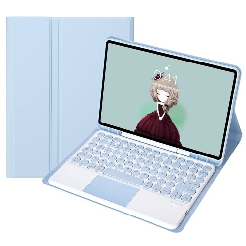 Niebieskie Etui Bezprzewodowa Klawiatura TouchPad Samsung Galaxy Tab S6 Lite