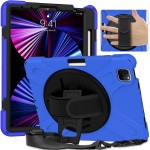 Shockproof  Pancerne Etui z Uchwytem i Paskiem do iPad Pro 11 2021/2020/2018 niebieskie
