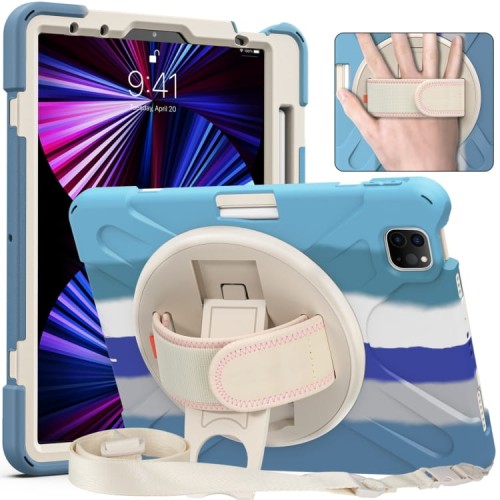 Shockproof Pancerne Etui z Uchwytem i Paskiem do iPad Pro 11 2021/2020/2018 kolorowe