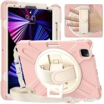 Shockproof  Pancerne Etui z Uchwytem i Paskiem do iPad Pro 11 2021/2020/2018  różowe
