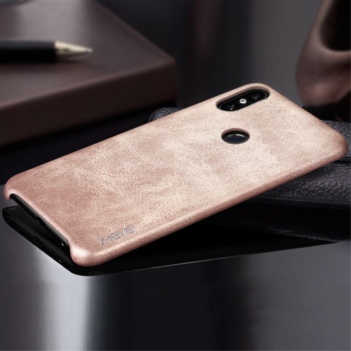 X-LEVEL Skórzane Matowe Etui Plecki do Xiaomi Mi 8 Mi8 złote