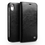 QIALINO Skórzane Etui Pokrowiec iPhone XR czarny
