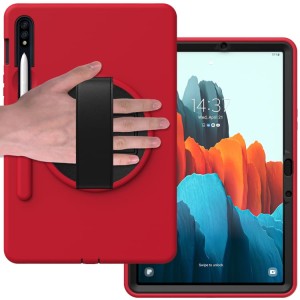 Shockproof  Pancerne Etui z Uchwytem do Samsung Galaxy Tab S8 11 cali czerwone