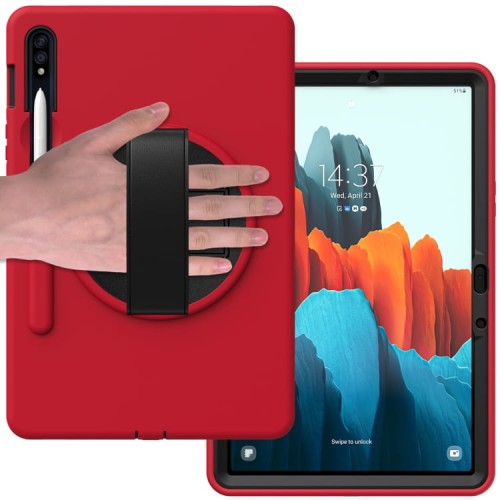 Shockproof Pancerne Etui z Uchwytem do Samsung Galaxy Tab S8 11 cali czerwone