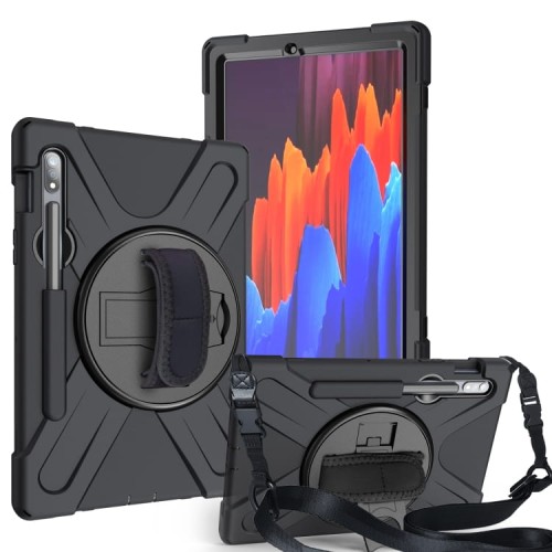 Shockproof Pancerne Etui z Paskiem do Samsung Galaxy Tab S8 11 cali czarne