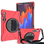 Shockproof  Pancerne Etui z Paskiem do Samsung Galaxy Tab S8 11 cali czerwone