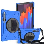 Shockproof  Pancerne Etui z Paskiem do Samsung Galaxy Tab S8 11 cali niebieskie