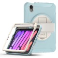 Pancerna Obudowa z Uchwytem i Schowkiem na Apple Pencil do iPad Mini 6 niebieskie jasne
